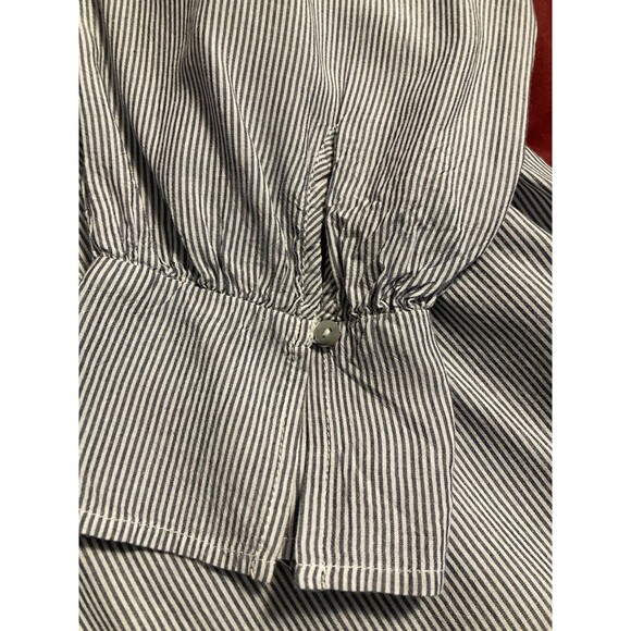 Ingrid & Isabel Maternity Blouse XL Blue White Pin Stripe - Picture 4 of 16